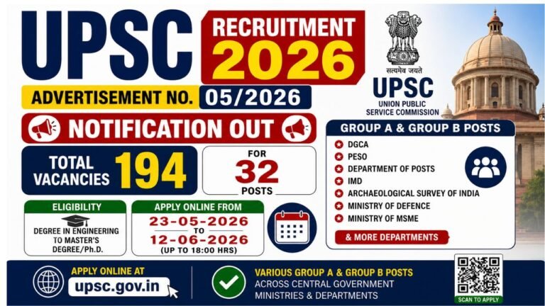 UPSC Recruitment 2026 Notification Released