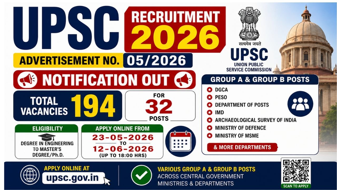 UPSC Recruitment 2026 Notification Released
