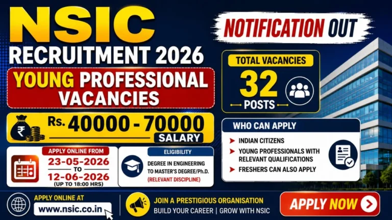 NSIC Young Professional Recruitment 2026 Notification Released – Candidates can Apply Online for 17 Posts
