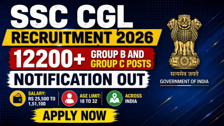 SSC CGL Recruitment 2026 Notification Released – Candidates can Apply Online for 12256 Group B and Group C Posts