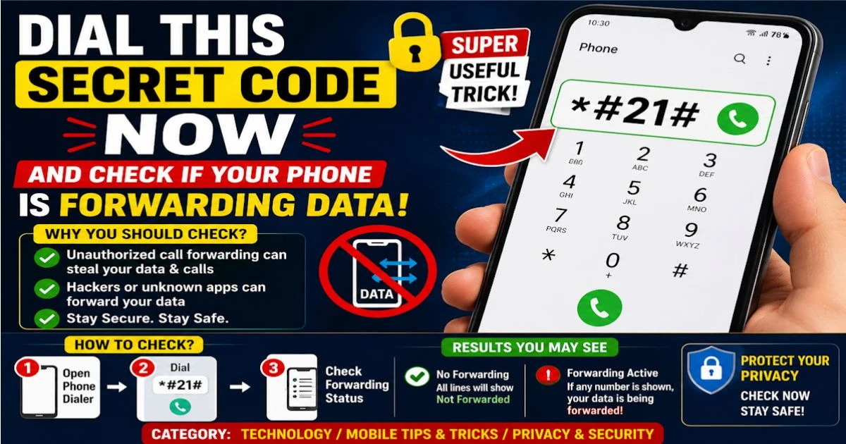 Dial this secret code now and check if your phone is forwarding data!