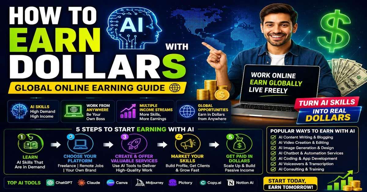 How to Earn Dollars with AI – Global Online Earning Guide