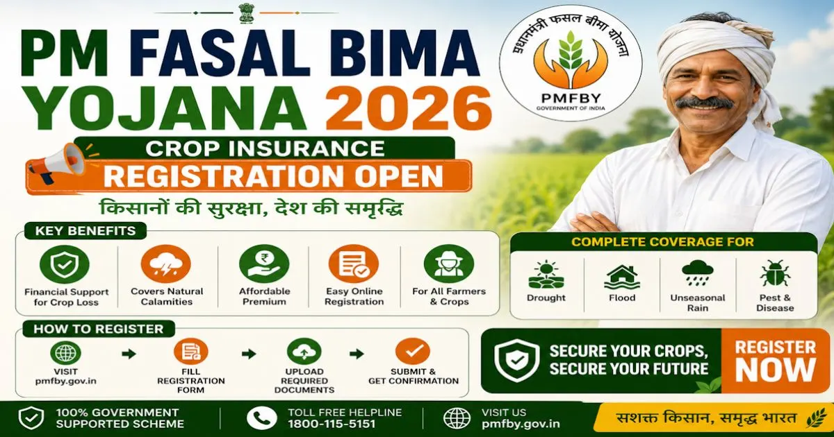 PM Fasal Bima Yojana 2026 – Crop Insurance Registration Open